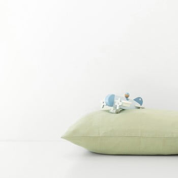Față de pernă din in pentru copii linen tales nature, 40 x 45 cm, verde