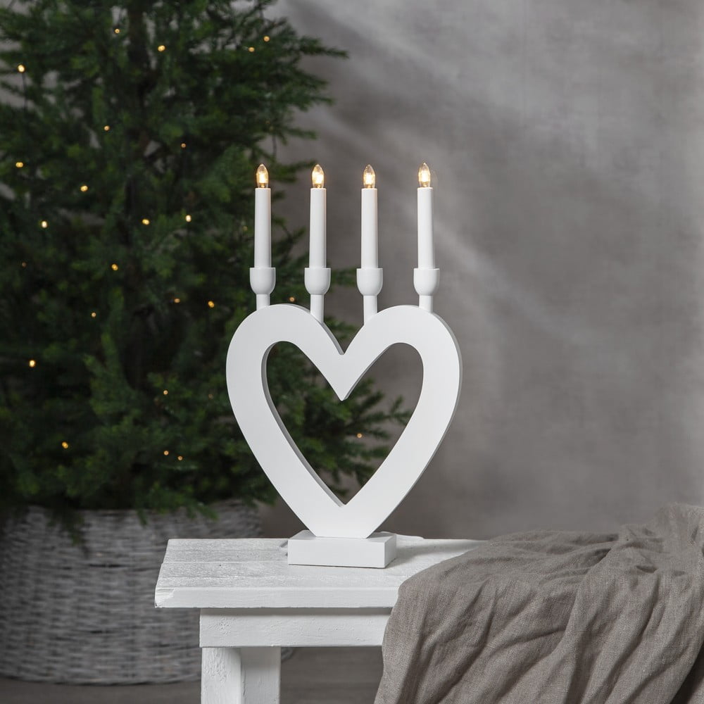 Sfeșnic cu LED pentru Crăciun Star Trading Dala, alb, înălțime 45 cm alb pret redus