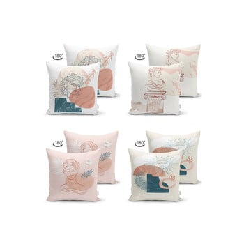 Set 4 fețe de pernă Minimalist Cushion Covers Drawing Art, 45 x 45 cm