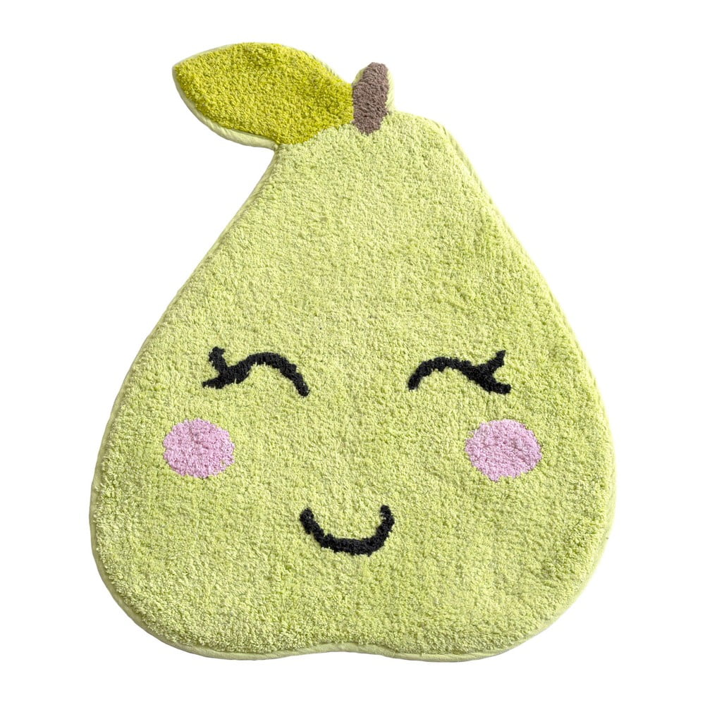 Covoraș de baie din bumbac mr. fox pear, 48 x 65 cm, verde-galben