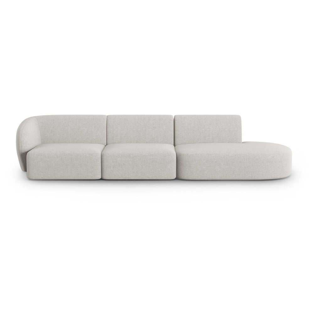Canapea gri deschis cu tapițerie din chenille cu colț pe partea stângă 311 cm Paolo – Milo Casa