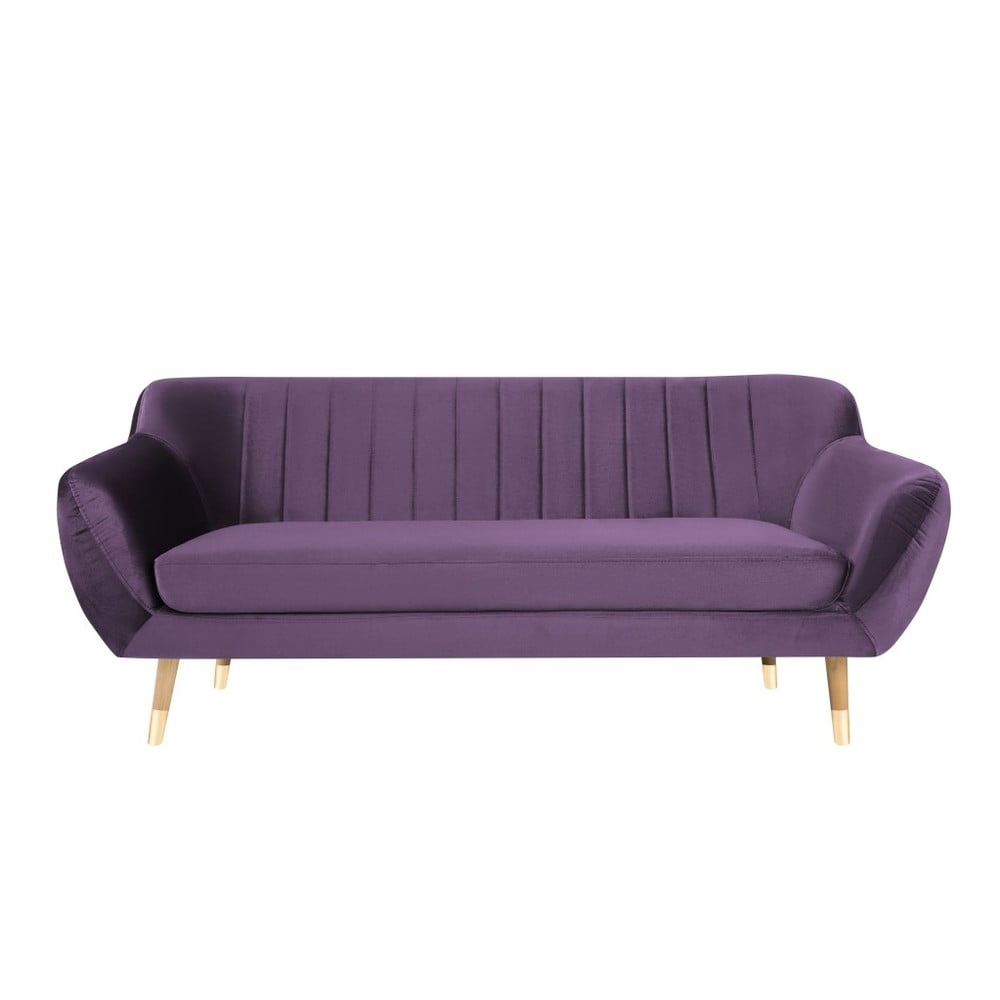 Canapea cu tapițerie din catifea Mazzini Sofas Benito, violet, 188 cm 188