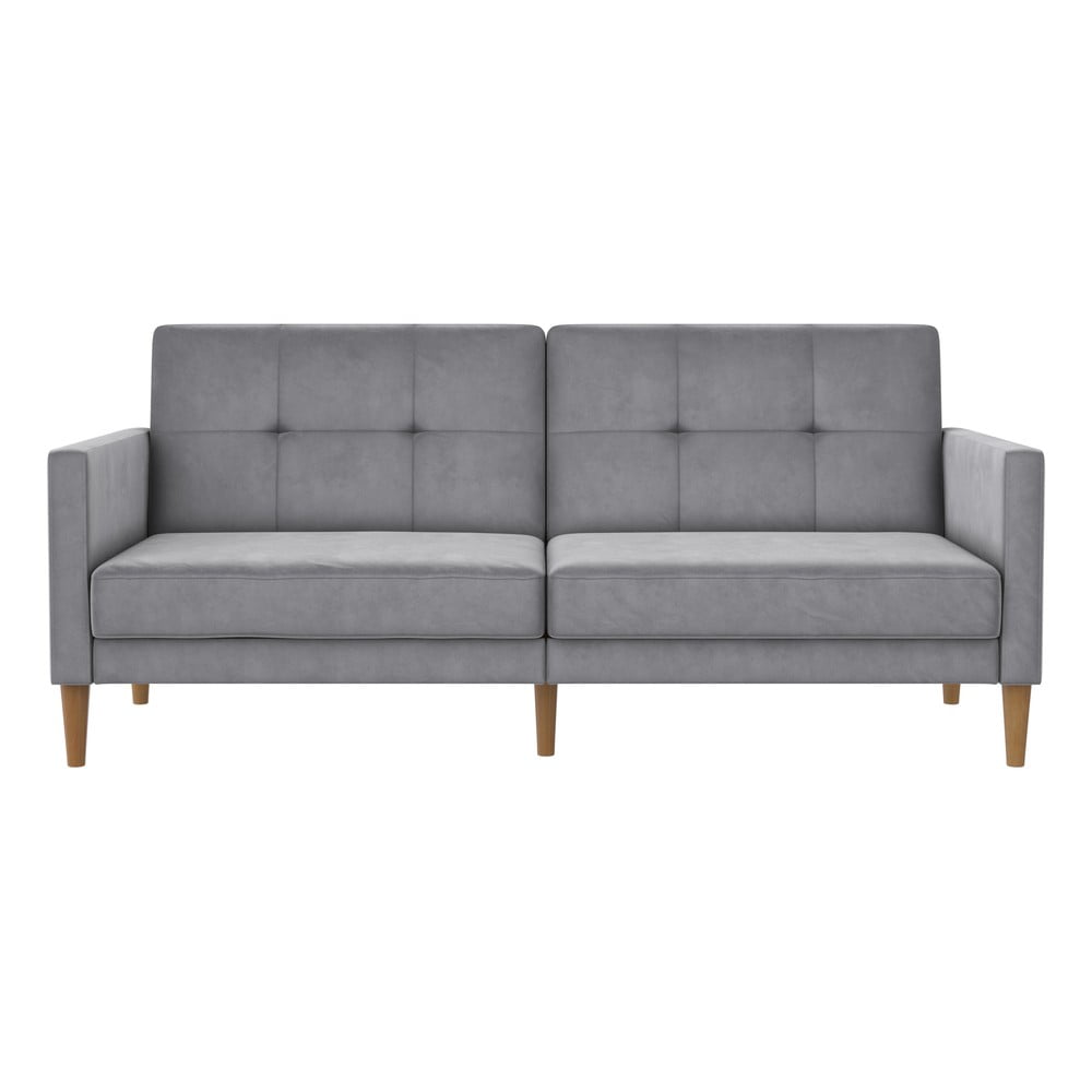 Canapea gri deschis extensibilă cu tapițerie din catifea 207 cm Lilly – Støraa
