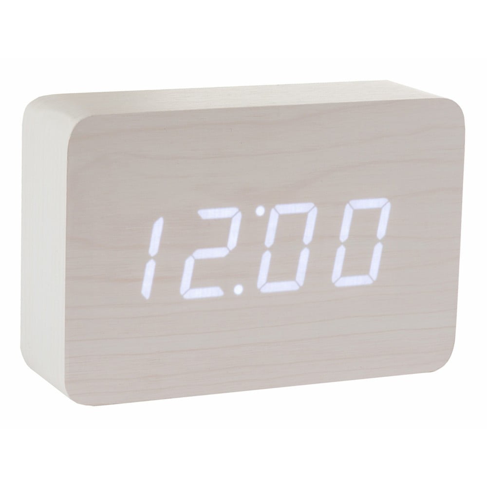 Ceas deșteptător cu LED Brick Click Clock, alb