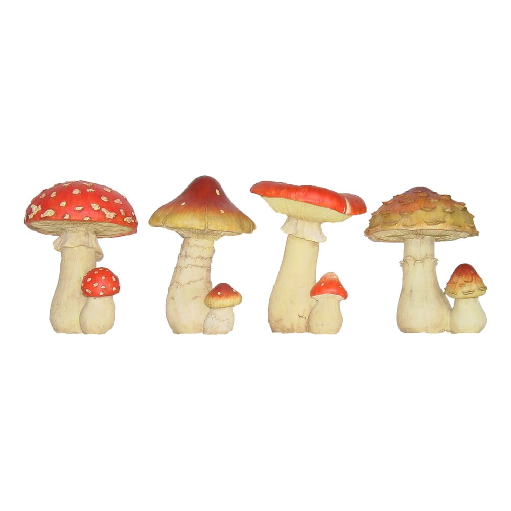 Statuete de grădină 4 buc. din polirășină Toadstool – Esschert Design