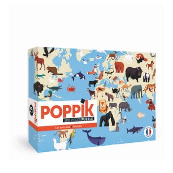 Puzzle cu stickere Poppik „Animale”, 500 piese de puzzle