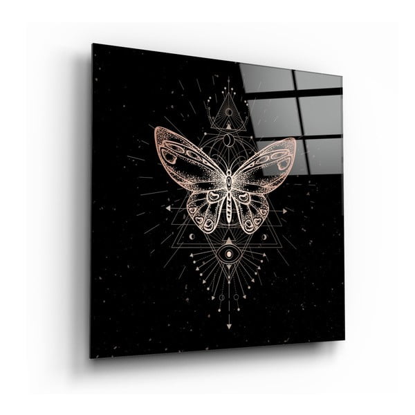 Tablou din sticlă Insigne Da Vinci Style Butterfly, 40 x 40 cm