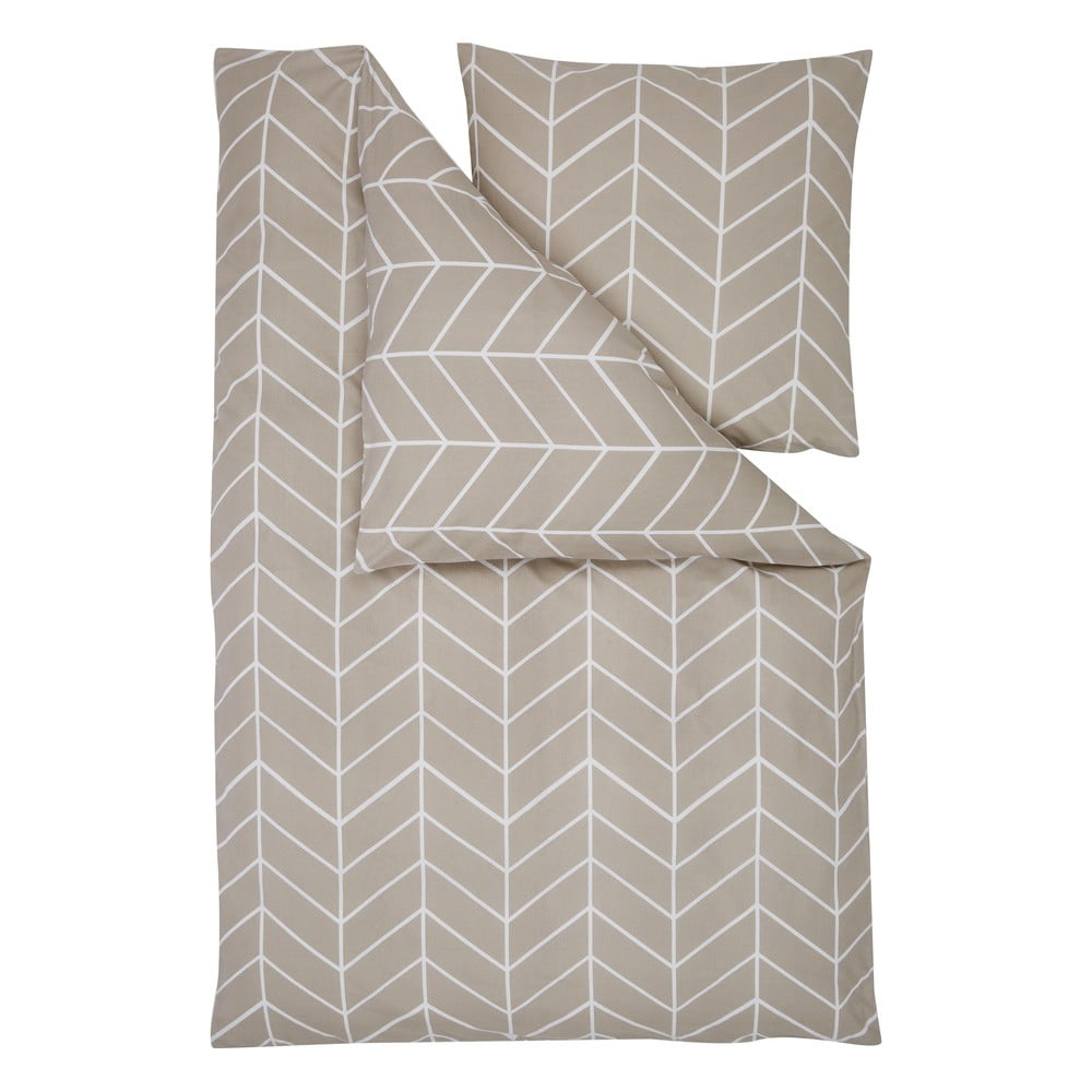 Lenjerie de pat din flanel westwing collection yule, 155 x 220 cm, bej
