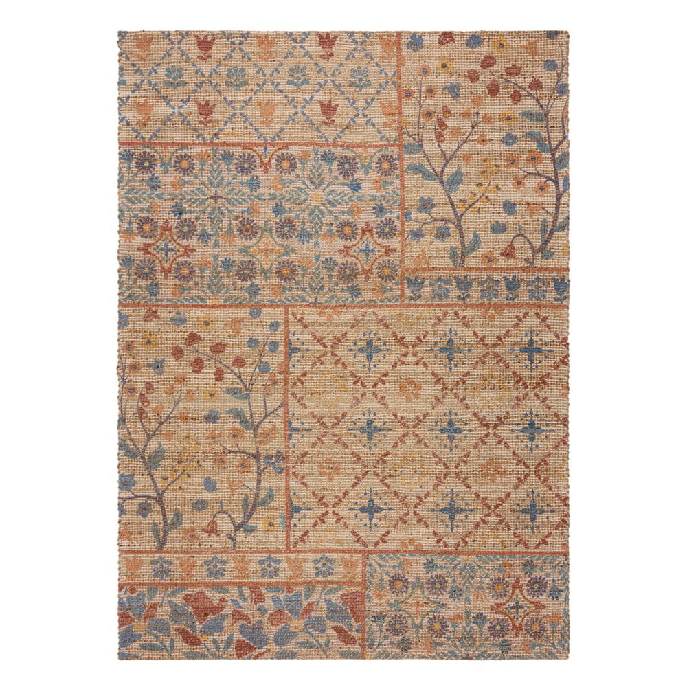 Covor în culoare naturală țesut manual din amestec de iută 200x290 cm Taylor Patchwork – Flair Rugs