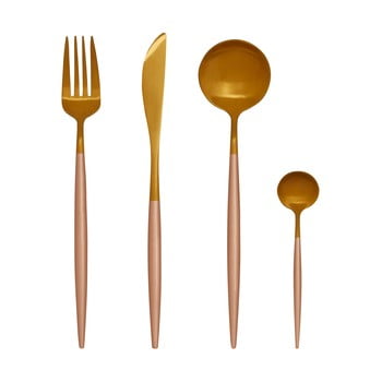Set 16 tacâmuri din oțel inoxidabil premier housewares avie, auriu