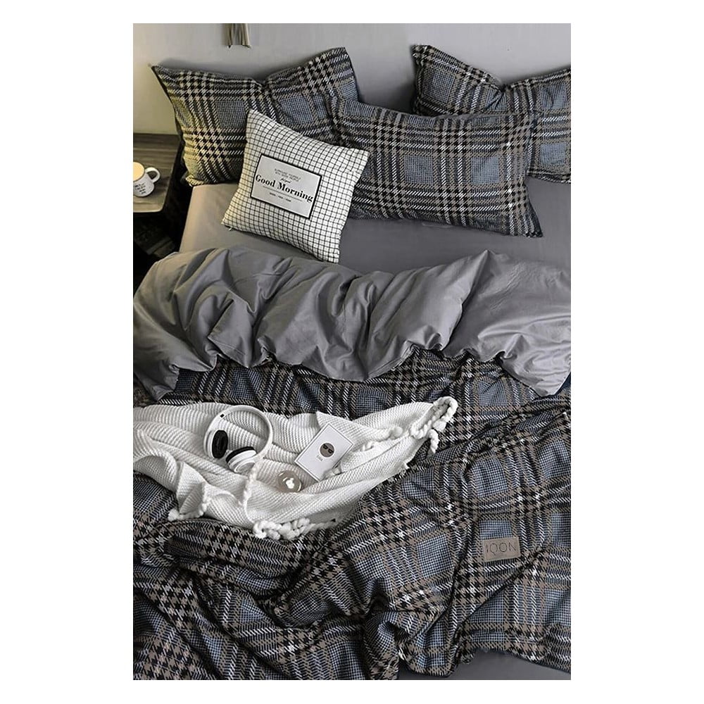 Lenjerie de pat gri pentru pat dublu/extins și cearceaf 200×220 cm – Mila Home 200x220 imagine noua