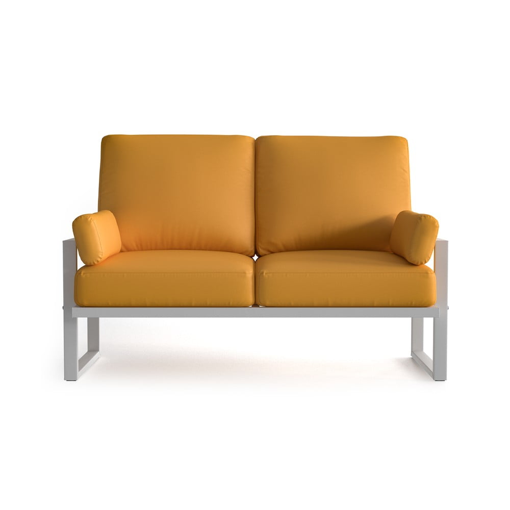 Canapea cu 2 locuri pentru exterior și picioare în nuanță deschisă Marie Claire Home Angie, galben