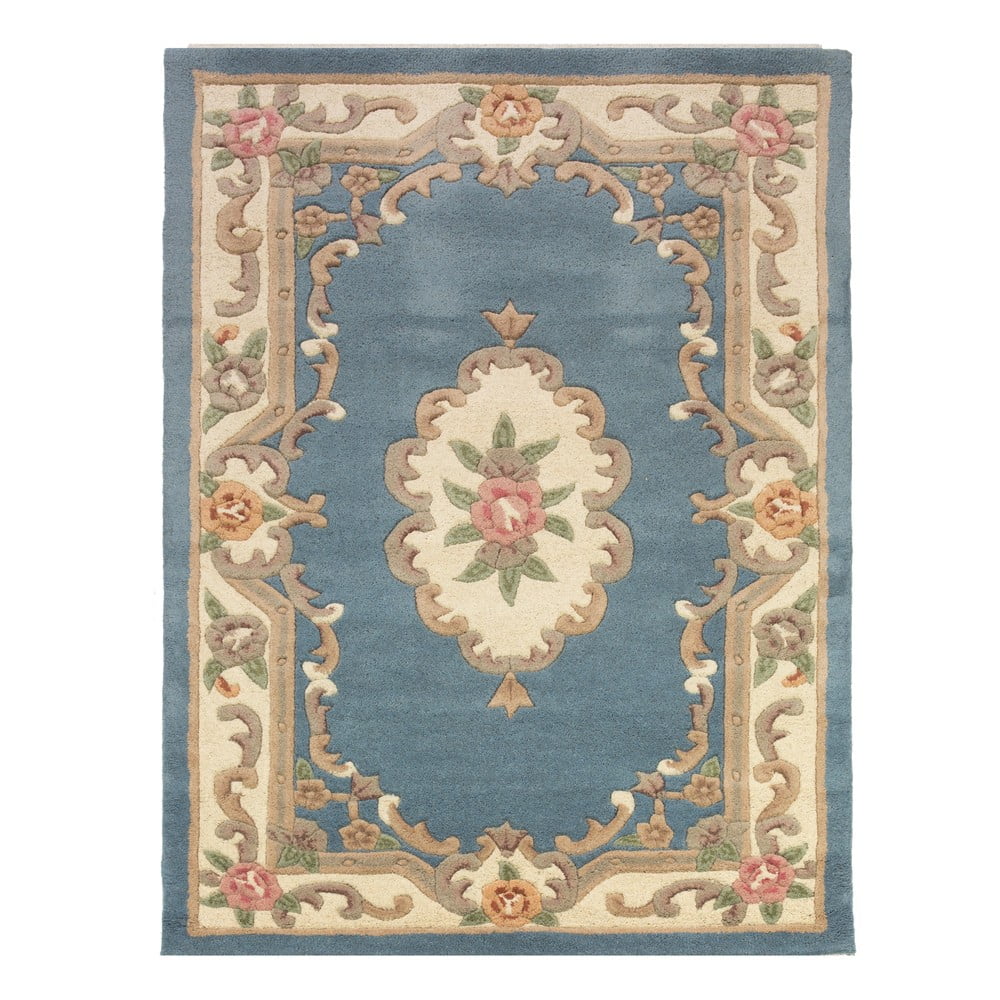 Covor din lână Flair Rugs Aubusson, 75 x 150 cm, albastru