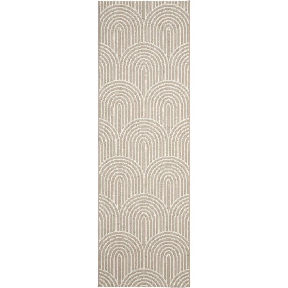 Covor tip traversă pentru exterior westwing collection arches, 80 x 250 cm, bej deschis