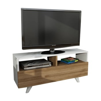 Comodă TV cu aspect de lemn de nuc Furny Home Novella imagine