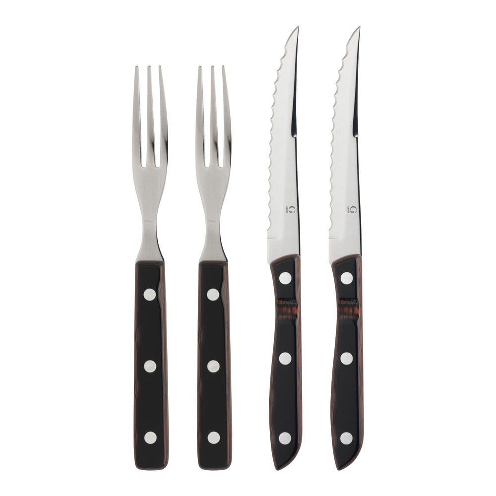 Tacâmuri negre/argintii din oțel inoxidabil 4 buc. Old Farmer Classic – Gense