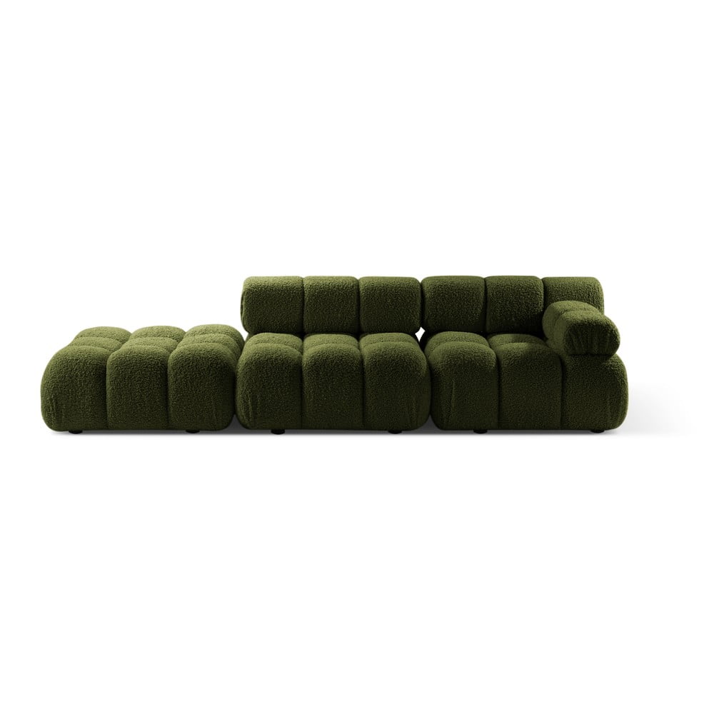 Canapea modulară verde cu tapițerie din țesătură bouclé 288 cm Bellis – Micadoni