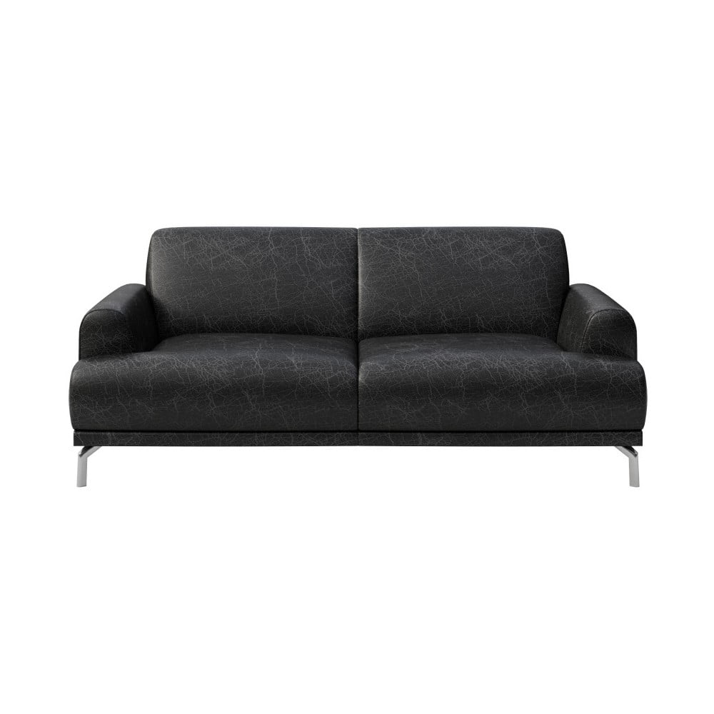 Canapea din piele MESONICA Puzo, negru bonami.ro imagine model 2022