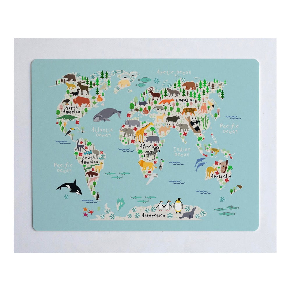 Protecție pentru masă sau birou Little Nice Things World Map, 55 x 35 cm Birotică