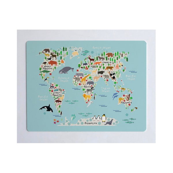 Protecție pentru masă sau birou Little Nice Things World Map, 55 x 35 cm
