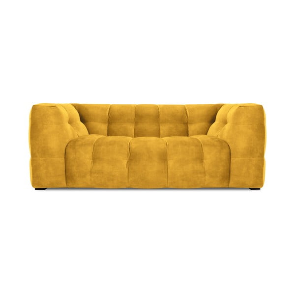 Canapea cu tapițerie din catifea Windsor & Co Sofas Vesta, 208 cm, galben