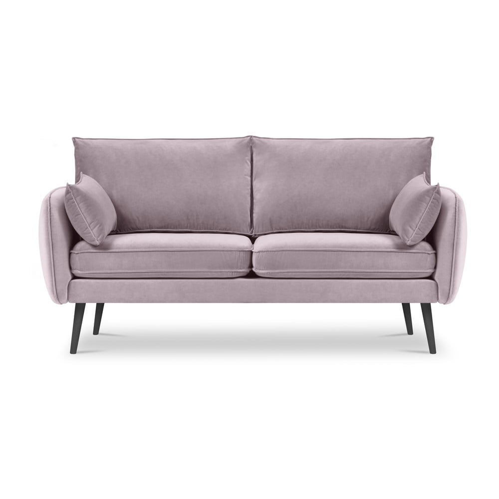 Canapea cu tapițerie din catifea Kooko Home Lento, 158 cm, roz deschis 158 imagine model 2022