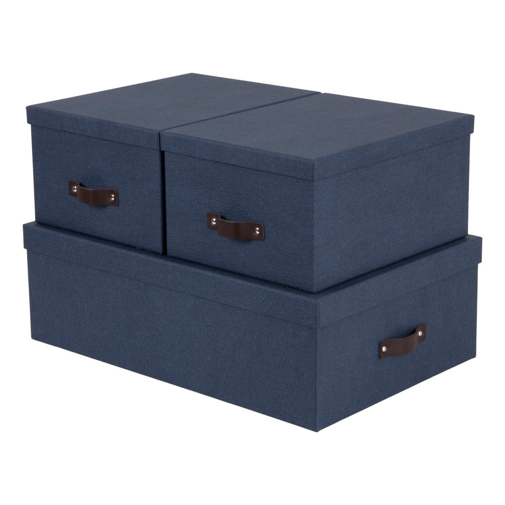 Set 3 cutii de depozitare Bigso Box of Sweden Inge, albastru Bigso Box of Sweden imagine 2022
