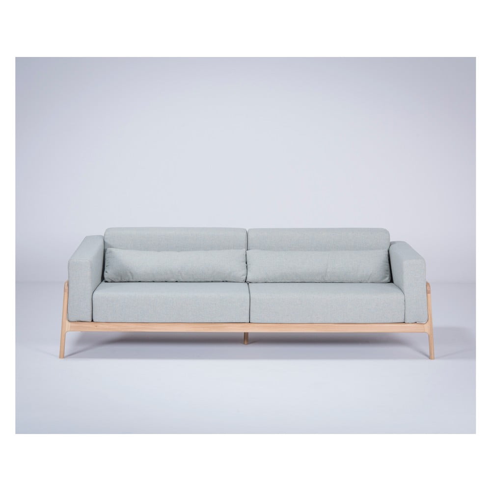 Canapea cu structură din lemn de stejar Gazzda Fawn Plus, 240 cm, albastru – gri bonami.ro pret redus