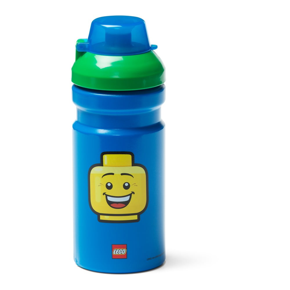 Sticlă pentru apă cu capac verde LEGO® Iconic, 390 ml, albastru bonami.ro imagine 2022
