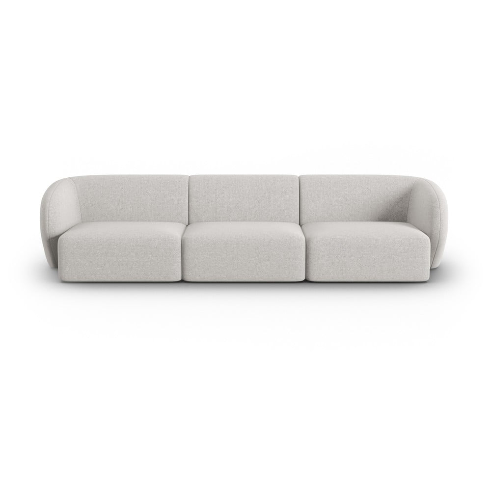 Canapea gri deschis cu tapițerie din chenille 266 cm Paolo – Milo Casa
