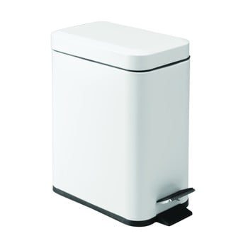 Coș de gunoi metalic cu pedală idesign, 5 l, alb