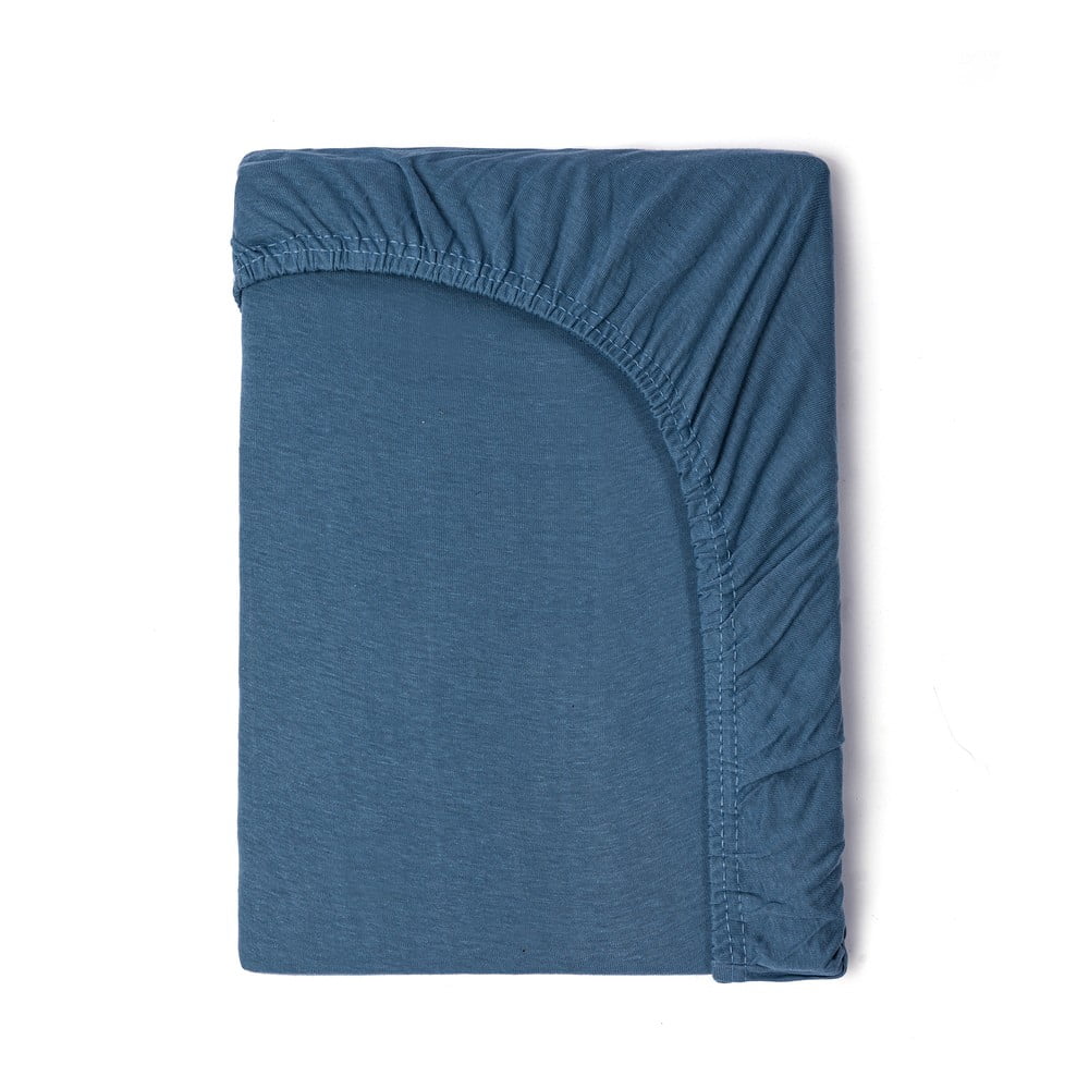 Cearșaf elastic din bumbac pentru copii Good Morning, 60 x 120 cm, albastru bonami.ro imagine noua