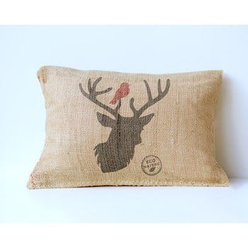 Pernă cu husă din iută surdic deer, 50 x 35 cm