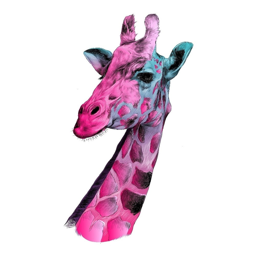 Tablou din sticlă 3D Art Graphico Giraffe, 50 x 50 cm 3D Art imagine 2022