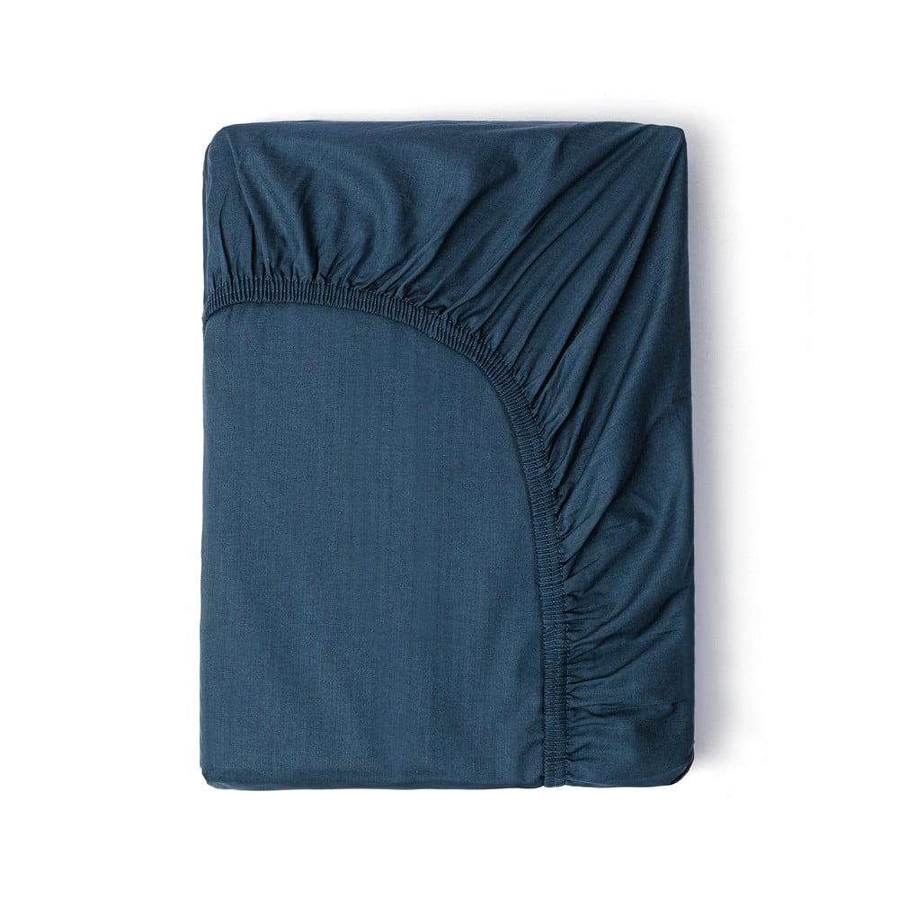  Cearșaf elastic din bumbac satinat HIP, 160 x 200 cm, albastru 
