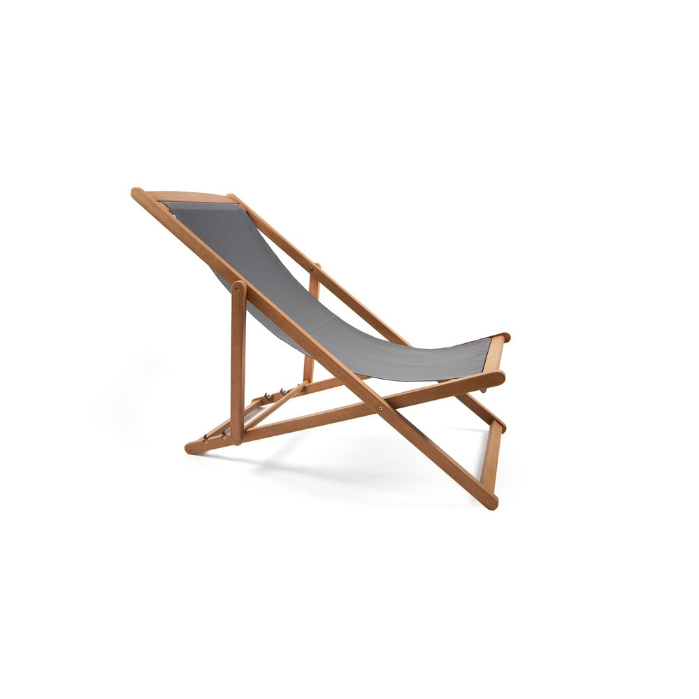 Șezlong de grădină pliabil din lemn de acacia Bonami Essentials Deck, gri Bonami Essentials imagine 2022