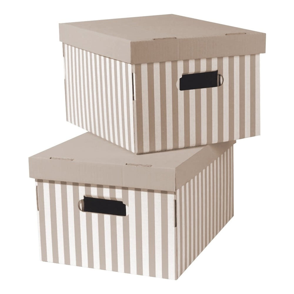 Cutii de depozitare 2 buc. din carton cu capac Stripes – Compactor