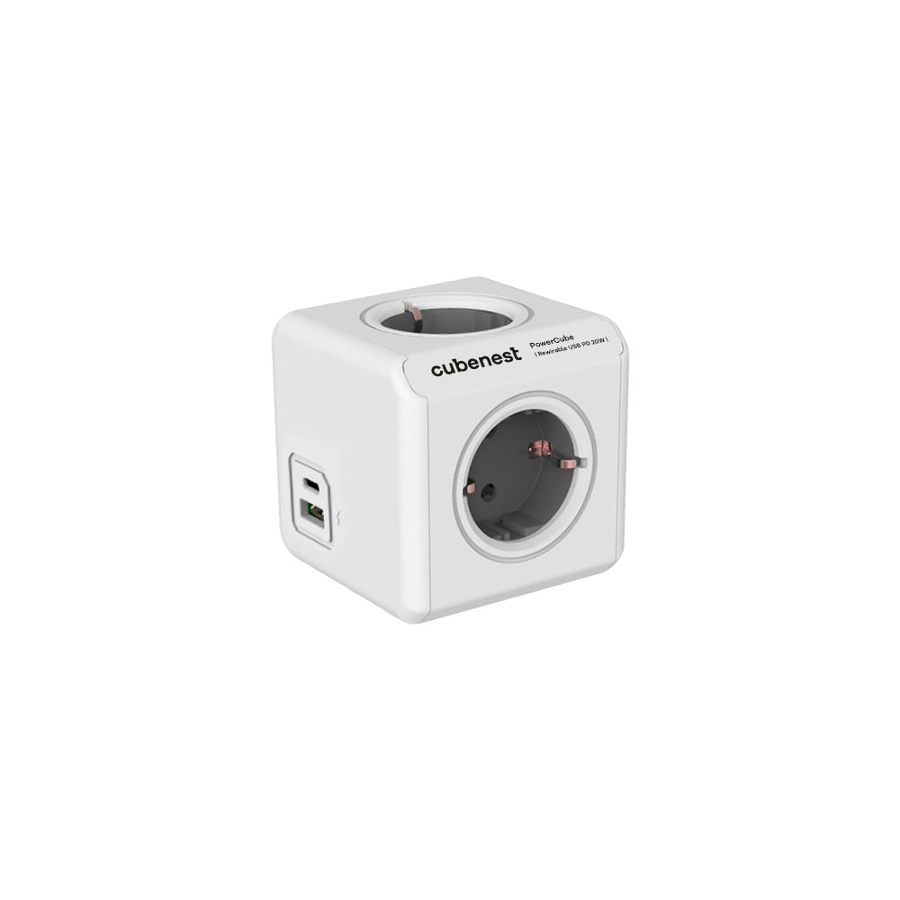 Priză 13 cm PowerCube ReWirable USB Schuko – Cubenest