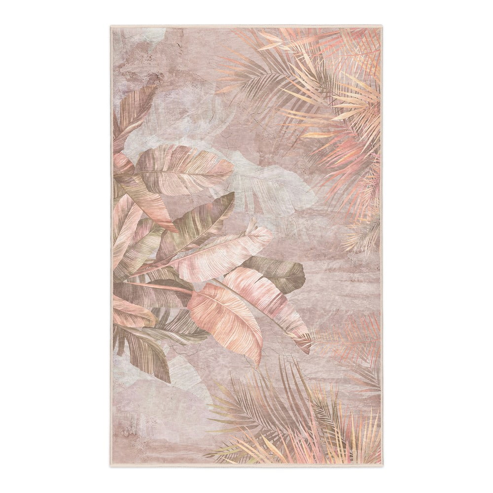 Covor bej lavabil 160x230 cm Dusty Leaves – Mila Home