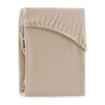 Cearșaf elastic pentru pat dublu ameliahome ruby siesta, 180-200 x 200 cm, bej închis