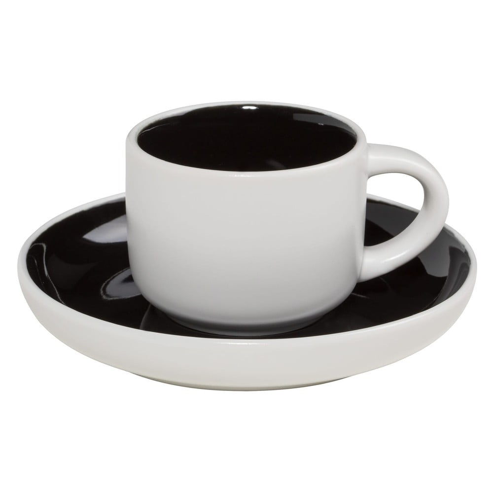 Cană pentru espresso cu farfurioară Maxwell & Williams Tint, negru – alb, 100 ml bonami.ro