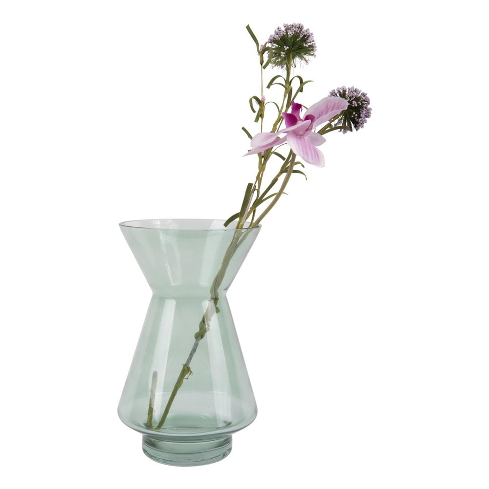 Vază din sticlă pt living glow, înălțime 22 cm, verde