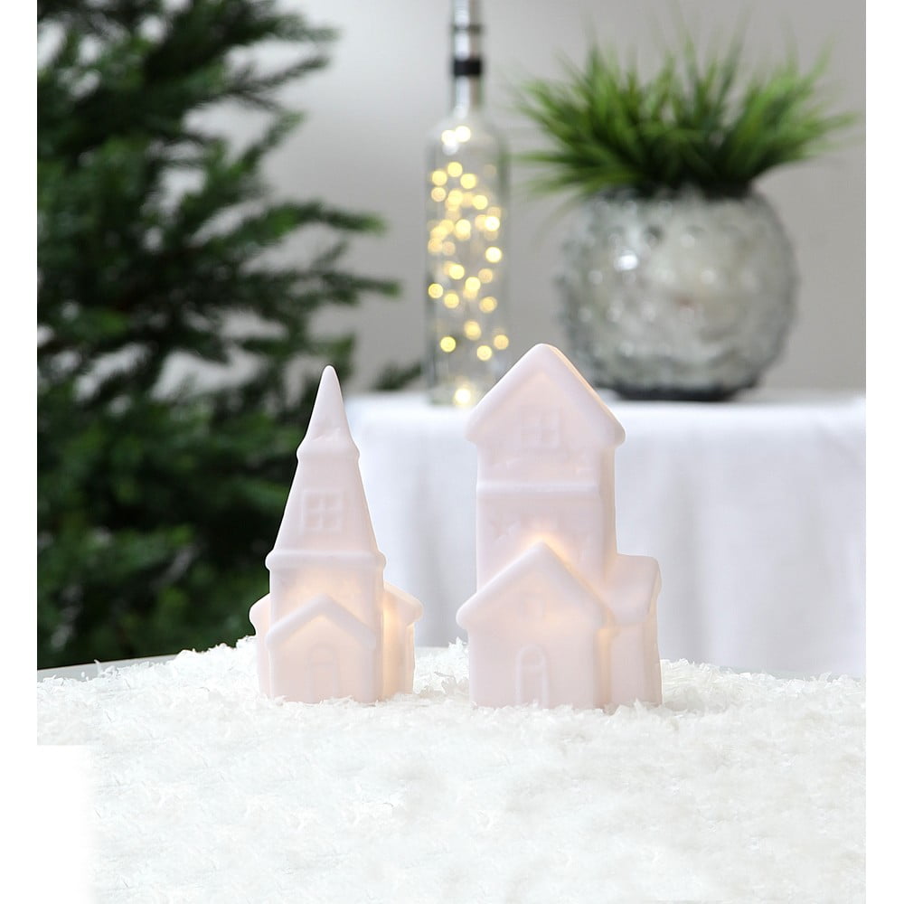 Set 2 decorațiuni cu LED pentru Crăciun Star Trading Polly, alb, înălțime 16 cm