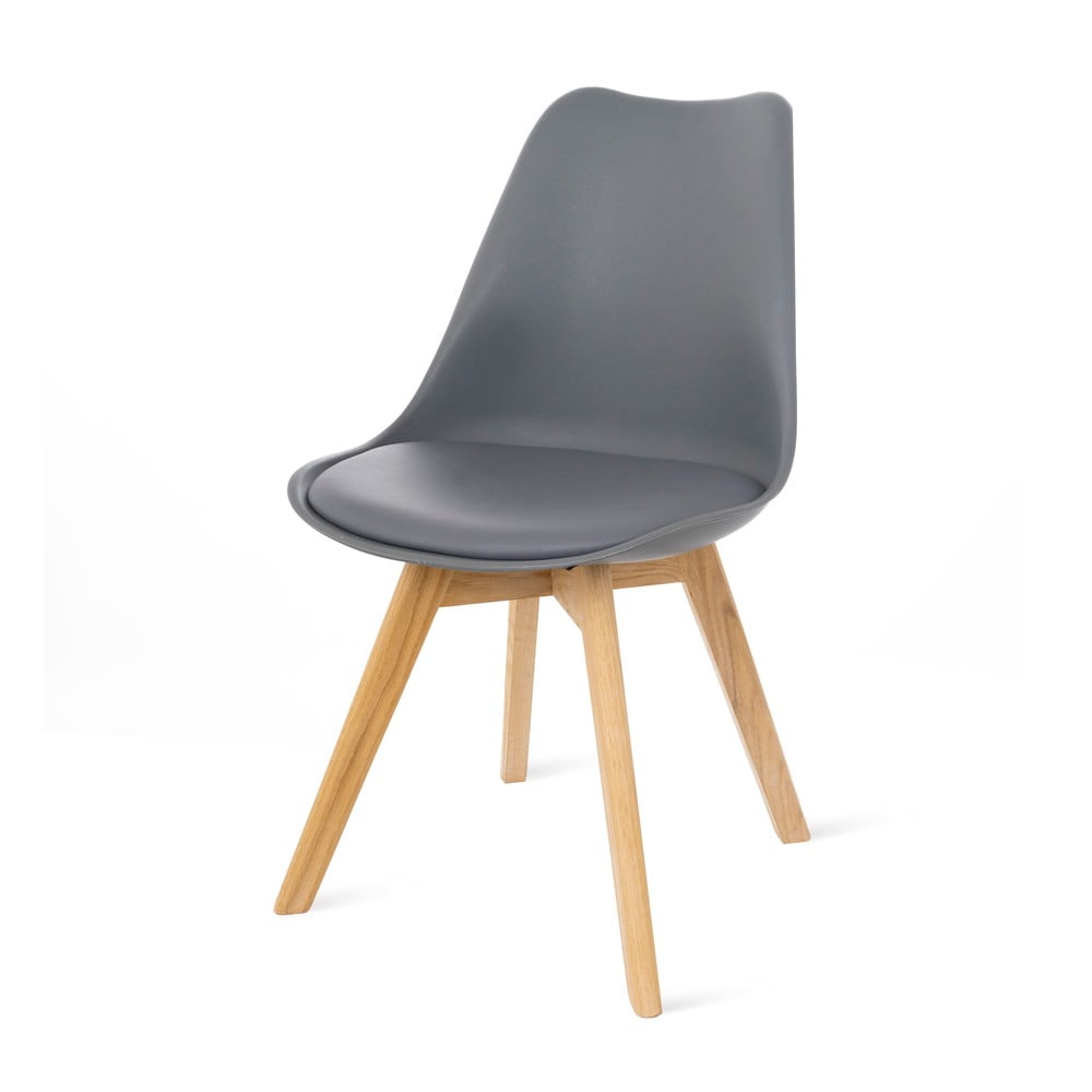 Set 2 scaune cu picioare din lemn de fag loomi.design Retro, gri Bonami Essentials