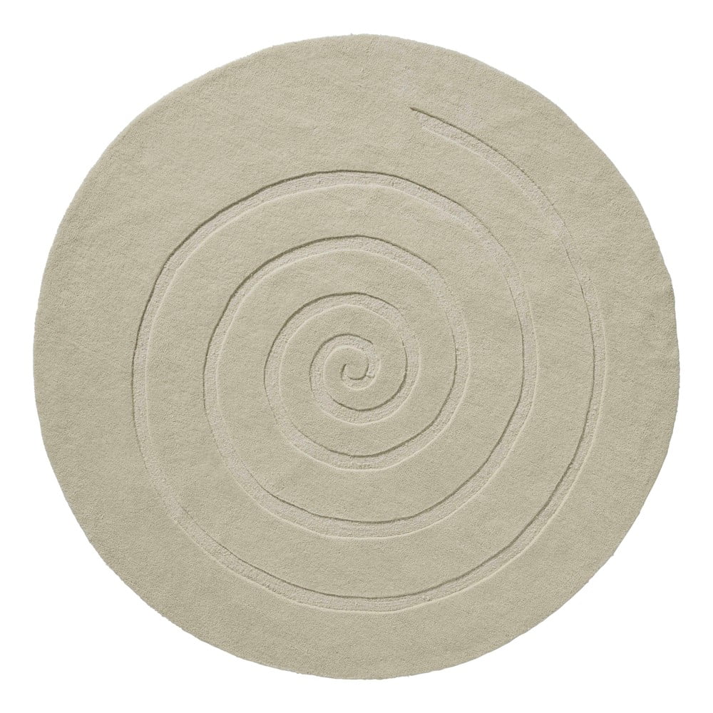 Covor rotund din lână Think Rugs Spiral, ⌀ 140 cm, crem fildeș ⌀ pret redus