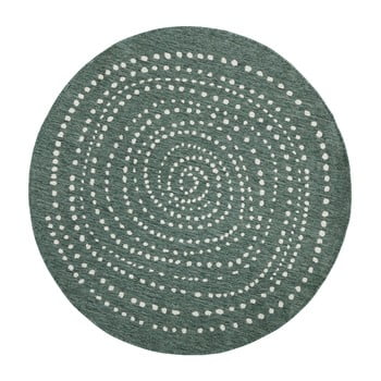 Covor rotund, reversibil bougari bali, Ø 140 cm, verde