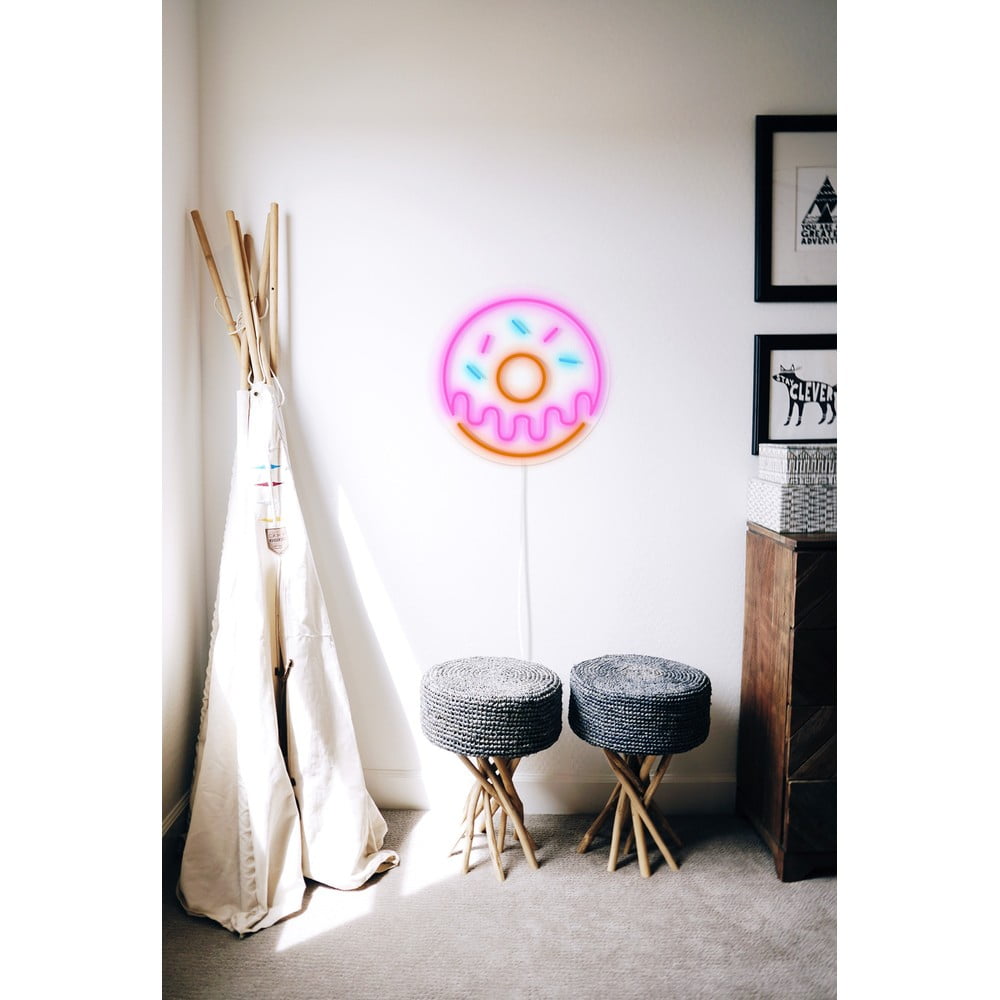 Decorațiune luminoasă de perete Candy Shock Donut, ø 40 cm, roz bonami.ro imagine 2022