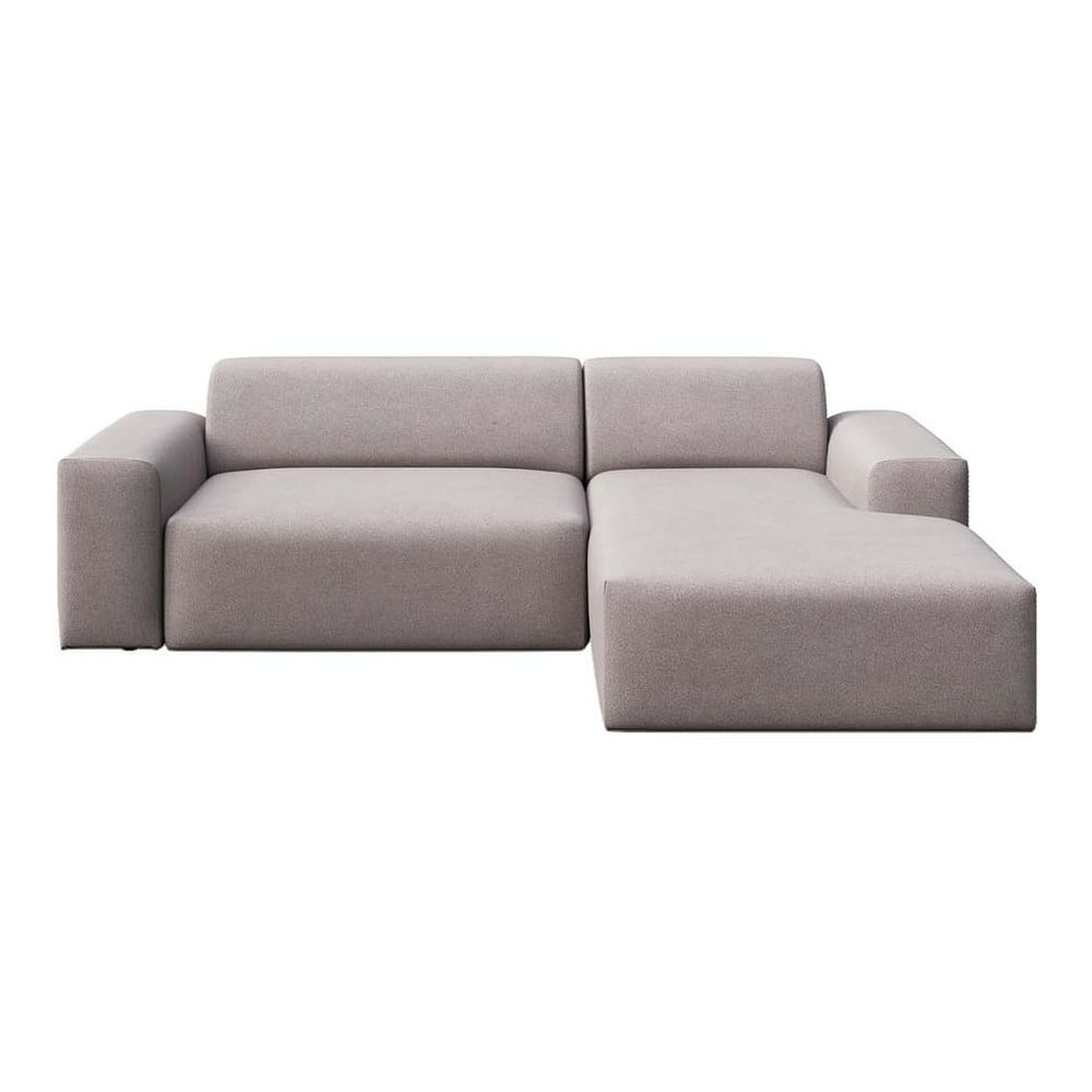Colțar gri extensibil/cu spațiu de depozitare cu tapițerie din catifea (cu colț pe partea dreaptă/cu șezlong) Villet – Rodier