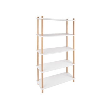 Etajeră cu picioare din bambus leitmotiv cabinet simplicity, alb