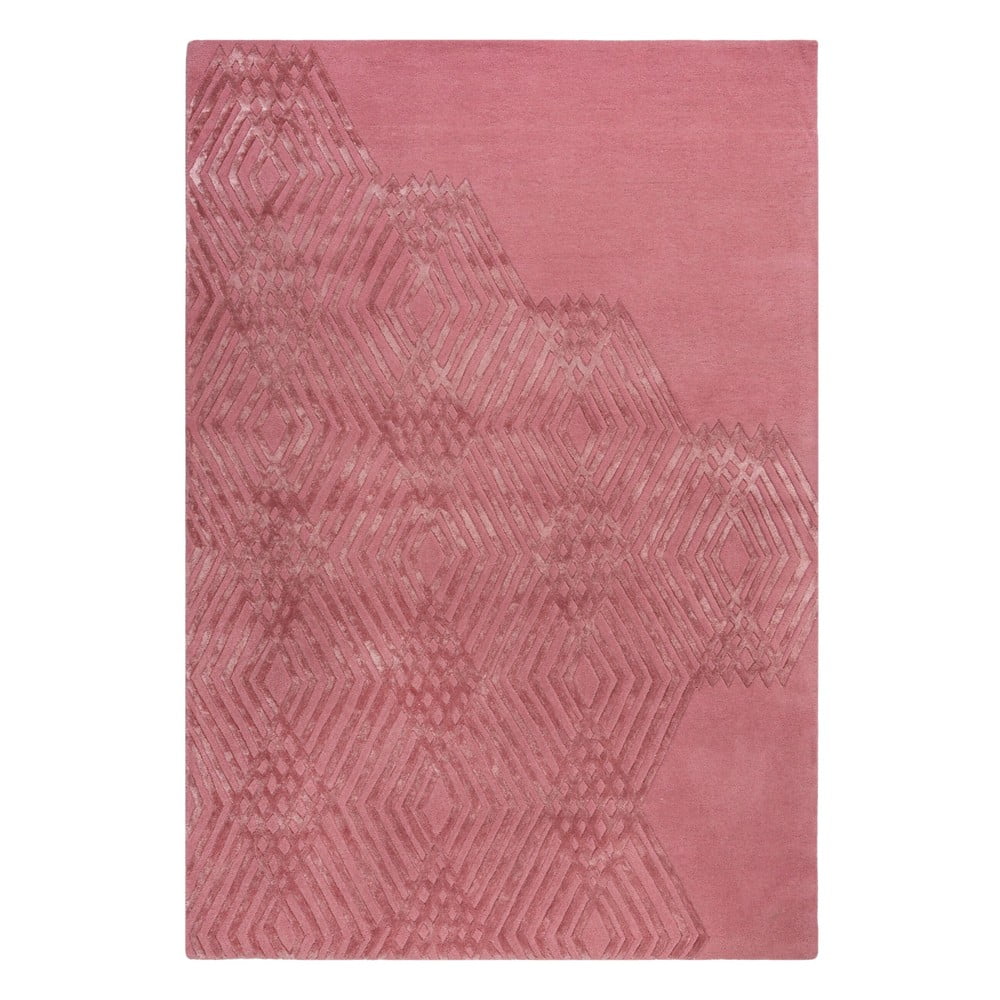 Poza Covor din lana Flair Rugs Diamonds, 160 x 230 cm, roz